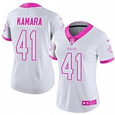 Women Nike Saints 41 Alvin Kamara White Pink Fashion Rush Limited Jersey Dzhi,baseball caps,new era cap wholesale,wholesale hats